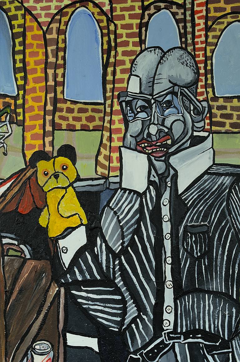 Original Abstract People Painting by Dino Bradford