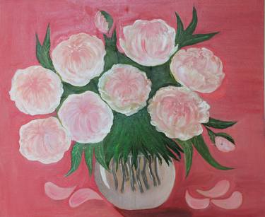 White-pink pionies thumb