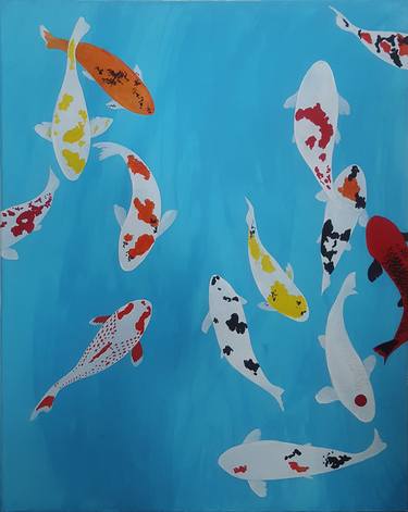 Original Fine Art Fish Paintings by Muriel Monserisier
