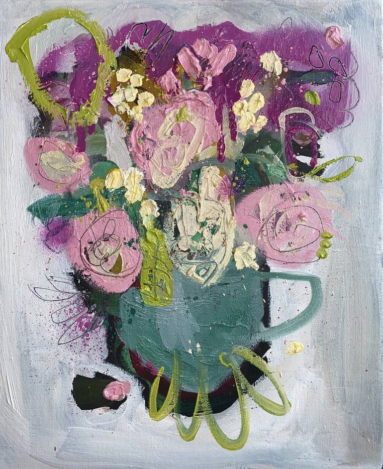 Original Abstract Floral Painting by Clare Chinnery