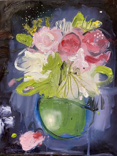 Original Abstract Floral Painting by Clare Chinnery