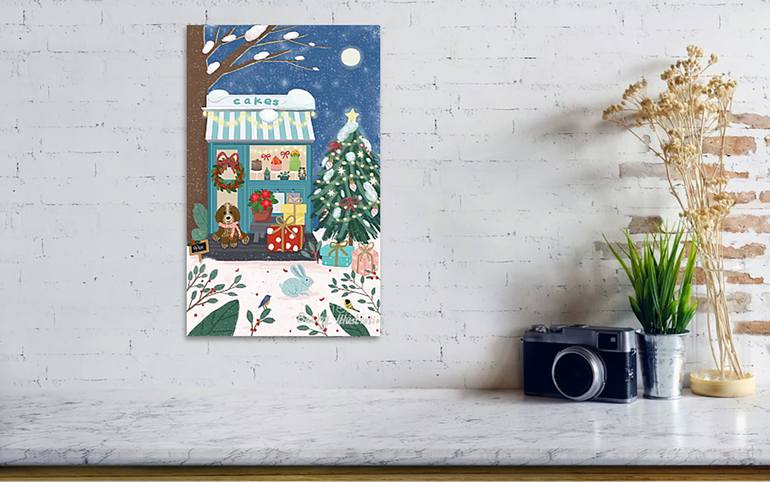 Original Art Deco Family Digital by Min Fen Zhu