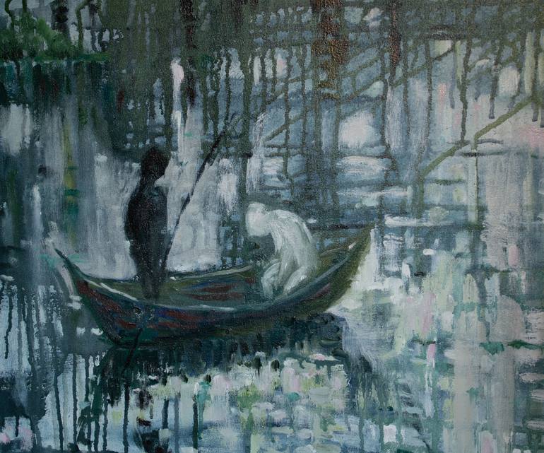 Original Contemporary Boat Painting by Amalamati Lissimore