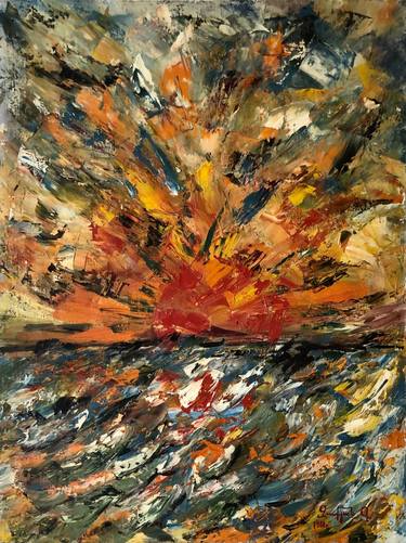 Print of Impressionism Seascape Paintings by Gayane Zakyan