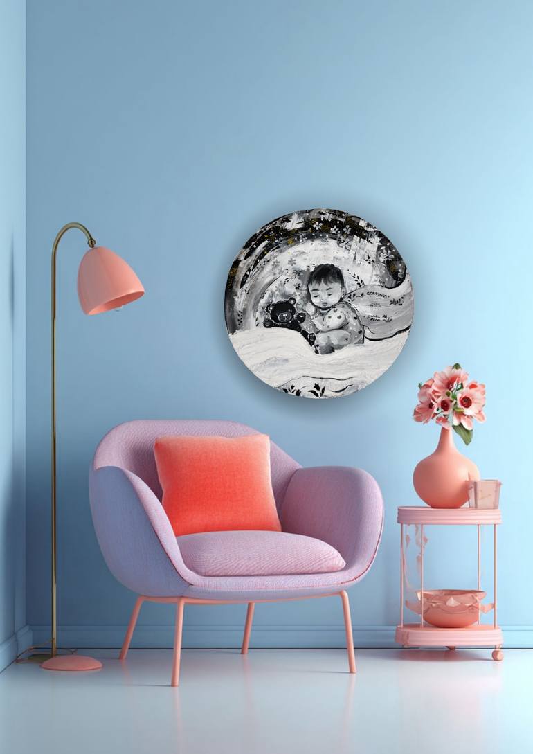 Original Children Mixed Media by Dina Telesheva | Contemporary Art on Acrylic | A small part of infinity