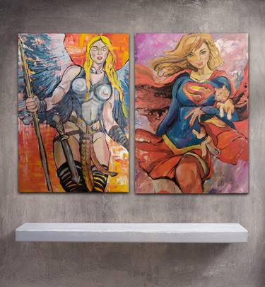 Original Pop Art Erotic Paintings by Dina Telesheva