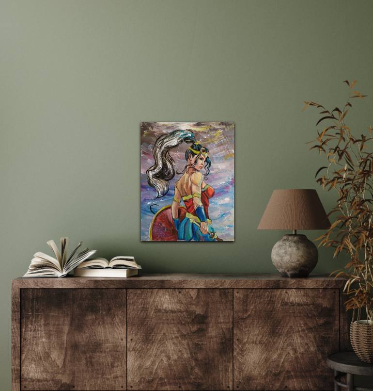 Original Pop Art Women Painting by Dina Telesheva
