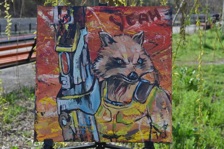 Original Pop Art Comics Painting by Dina Telesheva