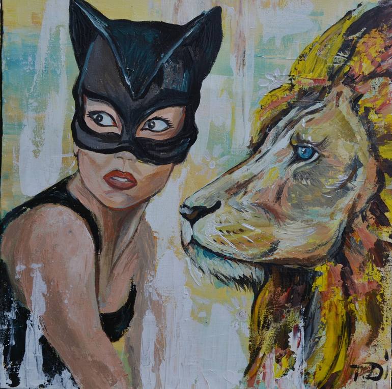 Original Pop Art Cats Painting by Dina Telesheva