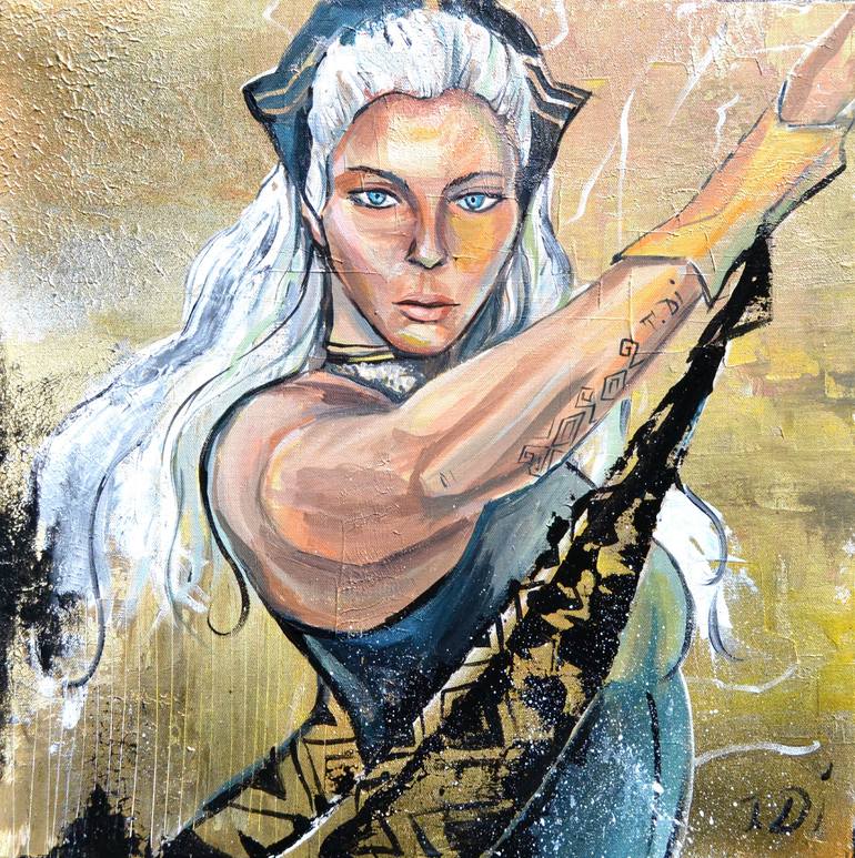 Original Abstract Comics Painting by Dina Telesheva