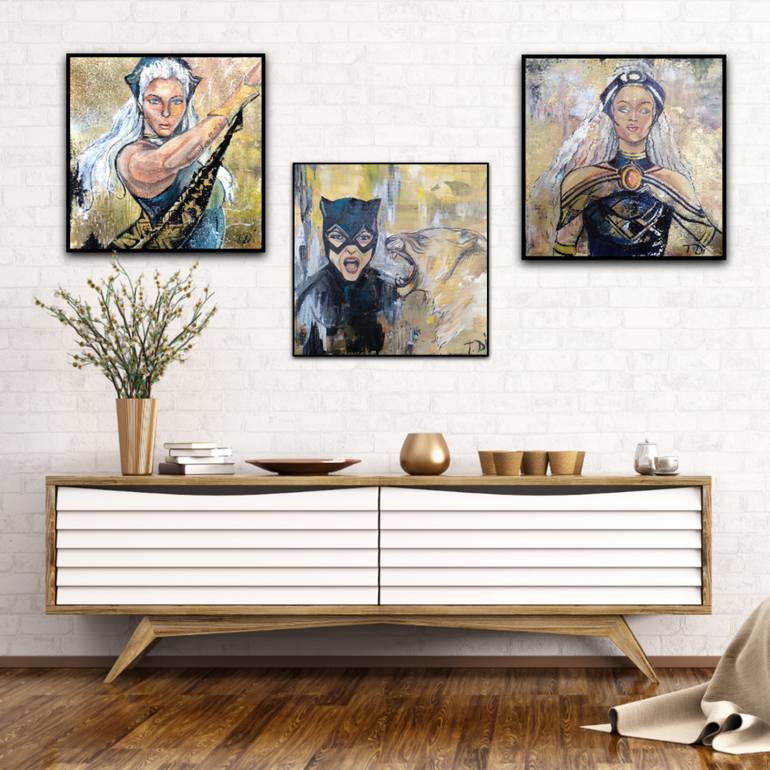 Original Abstract Comics Painting by Dina Telesheva