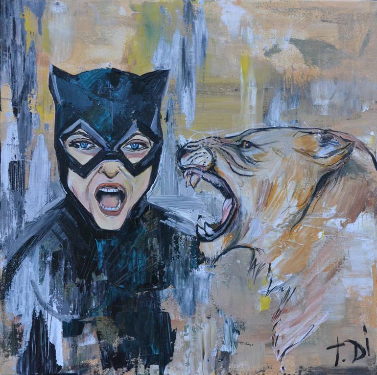 Original Abstract Comics Painting by Dina Telesheva