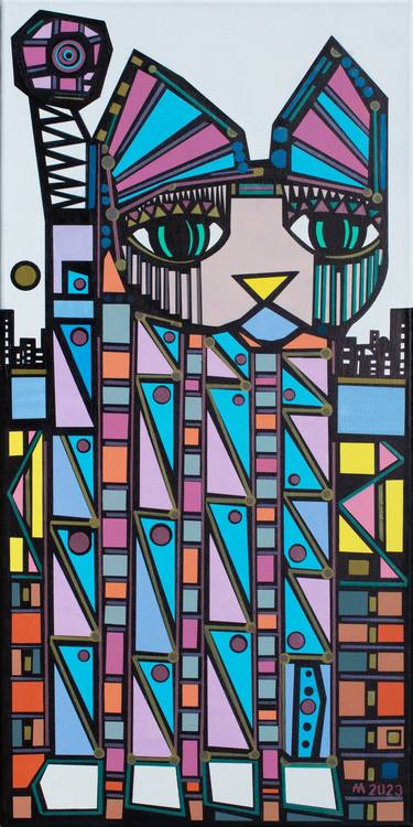 Original Pop Art Cats Painting by Miro Ibrahimović