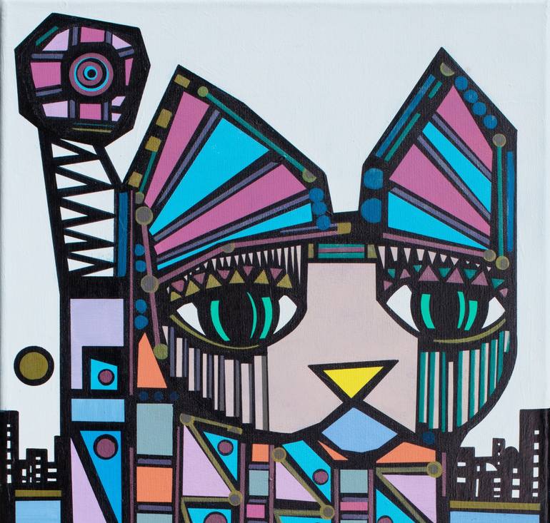 Original Pop Art Cats Painting by Miro Ibrahimović