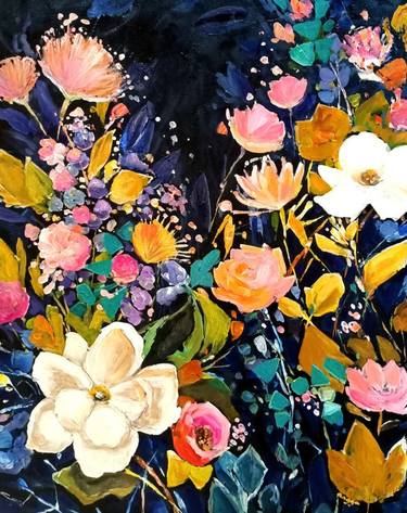 Original Figurative Floral Paintings by Bagya Art Gallery
