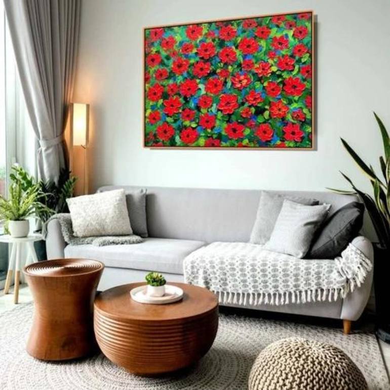Original Expressionism Floral Painting by Bagya Art Gallery