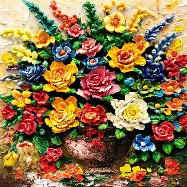 Original Impressionism Floral Paintings by Bagya Art Gallery