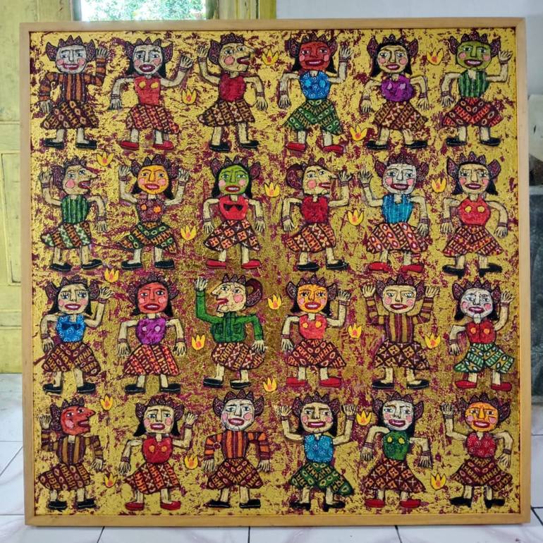 Original Abstract People Painting by Bagya Art Gallery