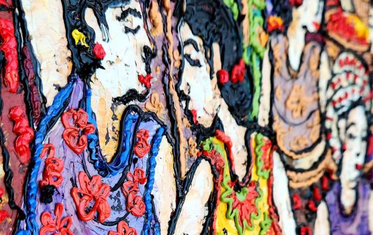 Original Abstract Expressionism People Painting by Bagya Art Gallery