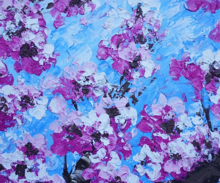 Original Abstract Expressionism Floral Painting by Bagya Art Gallery
