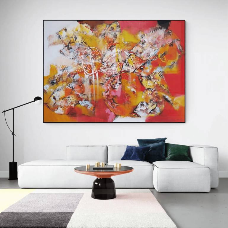 Original Abstract Expressionism Animal Painting by Bagya Art Gallery