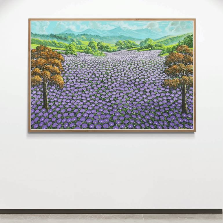 Original Folk Landscape Painting by Bagya Art Gallery