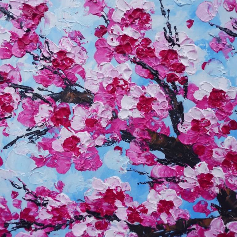 Original Impressionism Floral Painting by Bagya Art Gallery