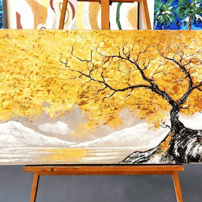 Original Abstract Expressionism Nature Painting by Bagya Art Gallery