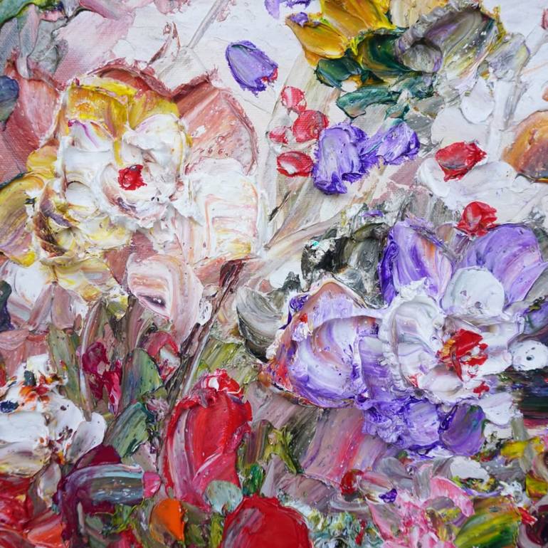 Original Abstract Floral Painting by Bagya Art Gallery