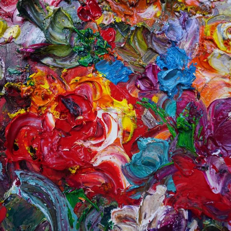 Original Abstract Floral Painting by Bagya Art Gallery