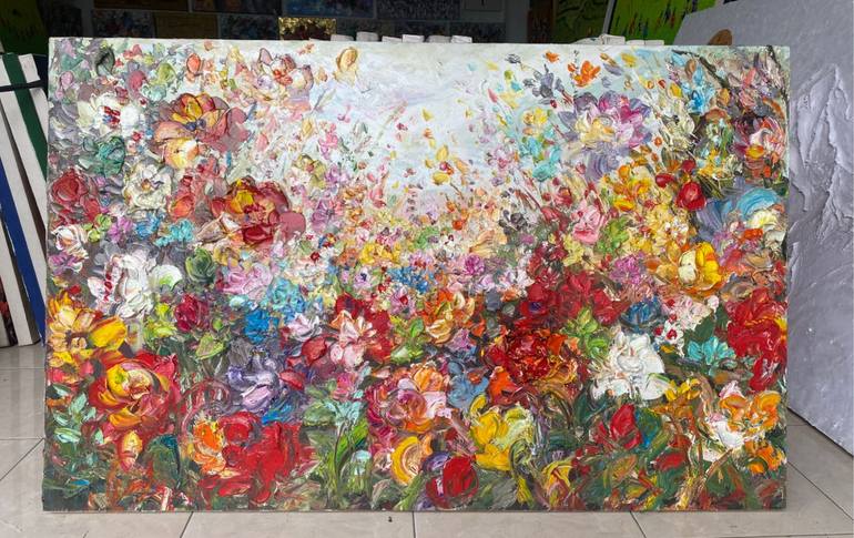 Original Abstract Floral Painting by Bagya Art Gallery