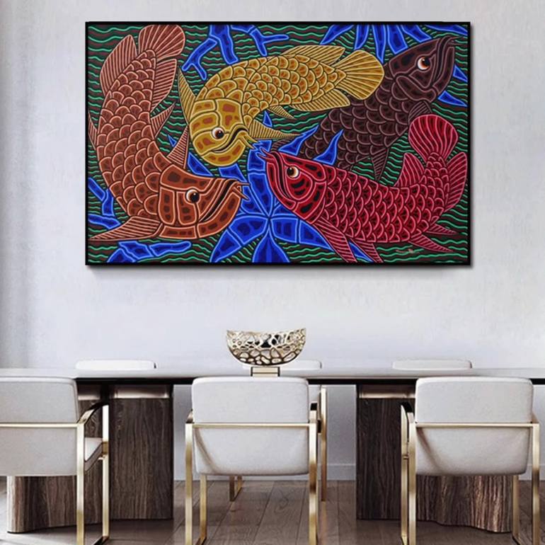 Original Figurative Animal Painting by Bagya Art Gallery