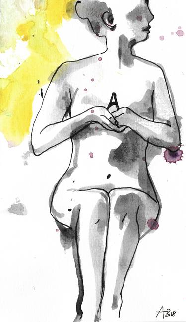 nude with letter a thumb