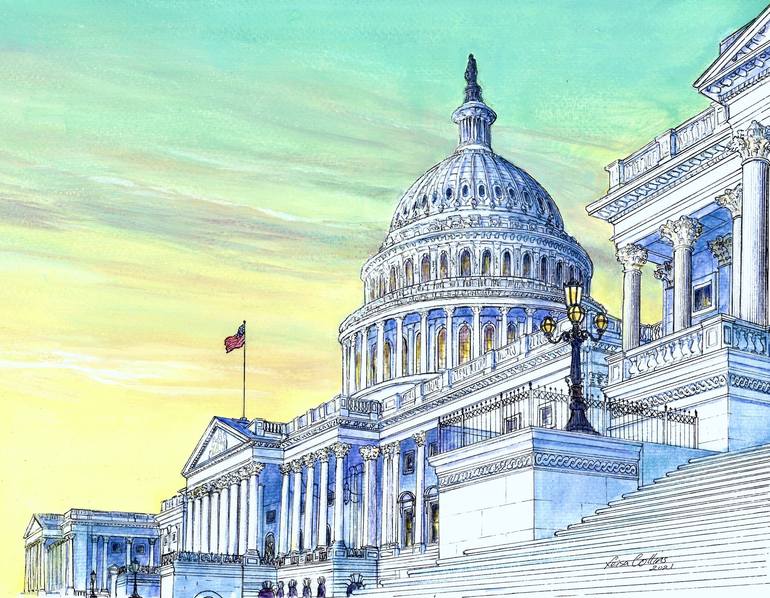 DC Capitol Building Painting by Leisa Collins Saatchi Art