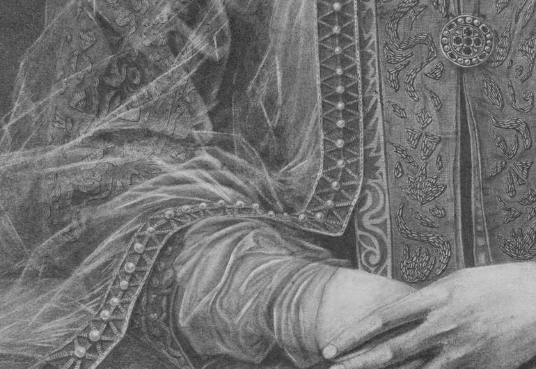 Original Realism Women Drawing by Judith Quiédeville