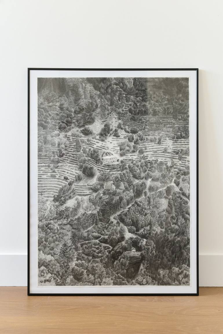 Original Landscape Drawing by Judith Quiédeville