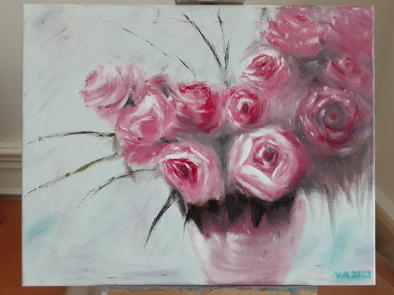 Original Impressionism Floral Painting by Vadim H