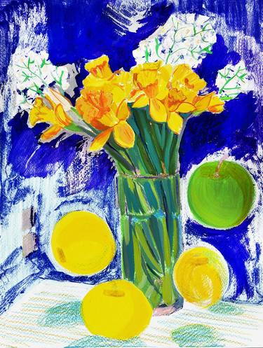 Print of Expressionism Floral Paintings by Masha Neverova