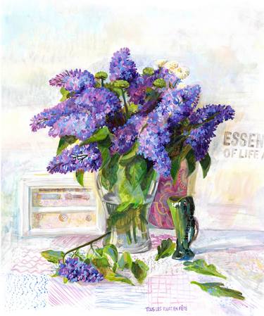 Lilac in a vase on white thumb