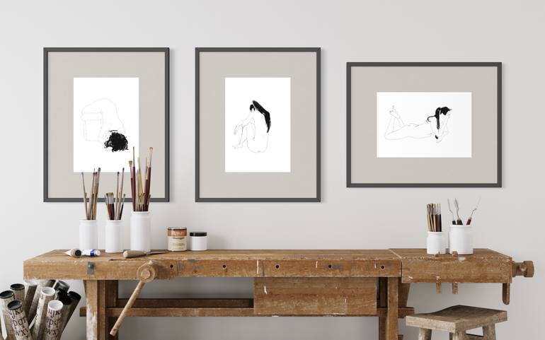 Original Figurative Nude Drawing by Masha Neverova