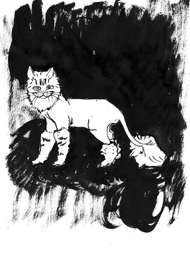 Print of Surrealism Cats Drawings by Masha Neverova