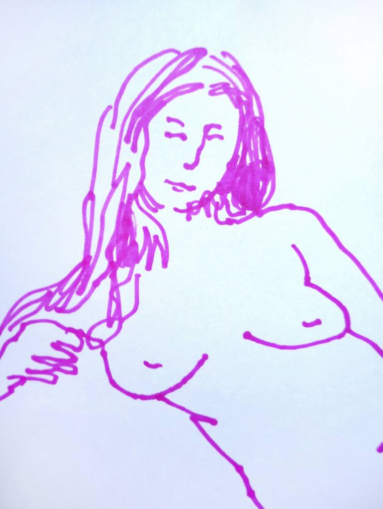 Original Figurative Nude Drawing by Masha Neverova