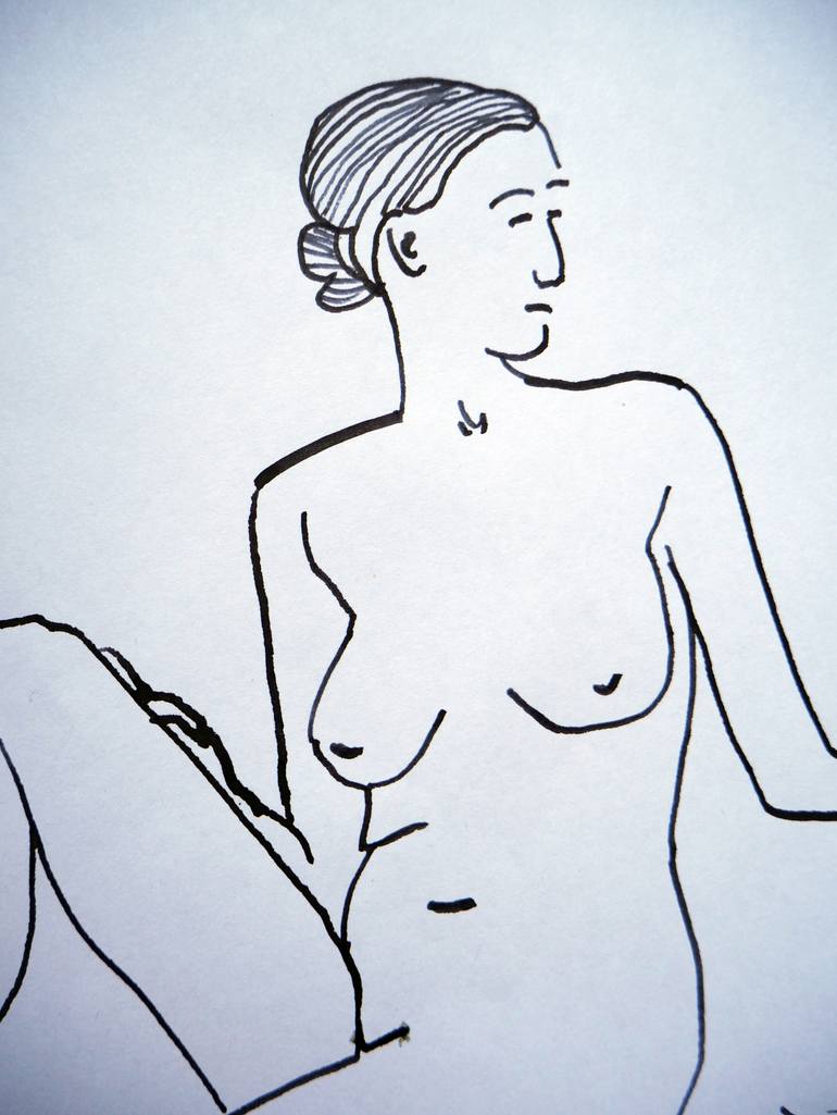 Original Figurative Nude Drawing by Masha Neverova