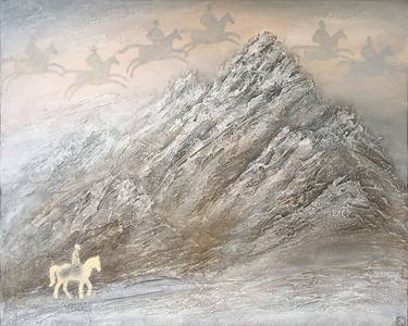 Magic Mountainscape with Horsemen in the Sky thumb