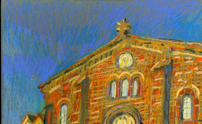 Original Impressionism Architecture Painting by Olga Kataeva-Rochford