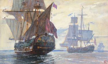 Print of Boat Paintings by Olga Kataeva-Rochford