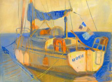 Original Figurative Boat Paintings by Olga Kataeva-Rochford