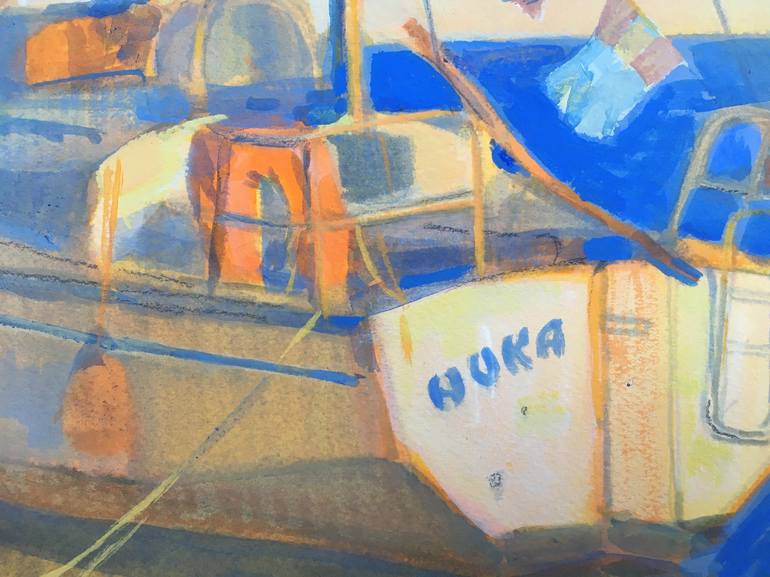 Original Figurative Boat Painting by Olga Kataeva-Rochford