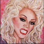 Needle felted portrait of RuPaul by Dale Roberts
