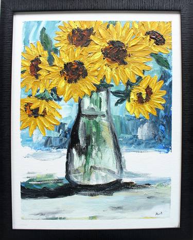 Sun flower - Original painting on canvas. thumb
